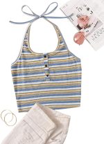 SweatyRocks Women's Casual Sleeveless Vest Halter Crop Top Cami Tank Tops - Image 3